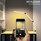 Micomlan LED Desk Lamp with Clamp, Dual Light Table Lamp with Adjustable Swing Arm, Eye-Care 4 CCT Modes & 5 Brightness Levels Clip-on Architect Modern Desk Light for Home Office Crafting Sewing - Image 2