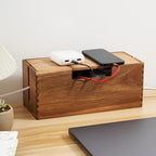 LiTY Acacia Wood Cable Management Box, Wooden Cord Hider & Organizer for Power Strip, Electrical Hiding, TV Wires, Desk & Floor Cables - Office Under Desk Cable Storage Box for Wire by Unknown