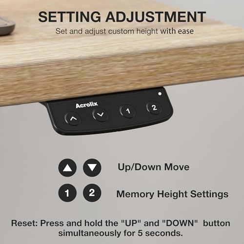 Acrolix 48x24 Electric Standing Desk with Cable Net, Oak - Image 6