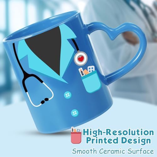 Pickmesh Nurse Week Gifts Bulk, 6 Pack Ceramic Nurse Coffee Mugs with Heart Handles, 10 oz Nurses Appreciation Cups for RN, CNA, Nursing Students, Graduation, Staff Coworker Gifts - Image 3