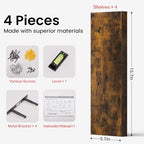 BAYKA Rustic Brown Floating Shelves 15.7in, Set of 4, Wall Mount Wood Shelf - Image 3