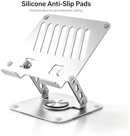 Laptop Stand with 360° Rotating Heavy Base, Foldable Adjustable - Image 6