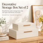 Decorative Storage Boxes with Lids, 2 Pack, PU Leather Organizer Bins - Image 3