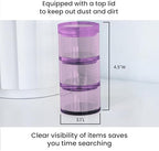 OfficeGoods 3-Tier Stackable Acrylic Holder, Purple with Silver Base - Image 6