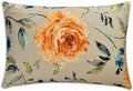 The HomeCentric Decorative Lumbar Pillow Cover Orange Pack of 2, 12"x26" (30x65 cm) Cotton Rose, Sequins, Hand Embrodiery, Printed Pillow Cover for Sofa, Bed, Patio Floral Contemporary - Citrus Rose by TheHomeCentric