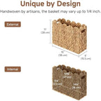 StorageWorks Scalloped Magazine Basket, Wicker Magazine Holder, Book Basket - Image 2