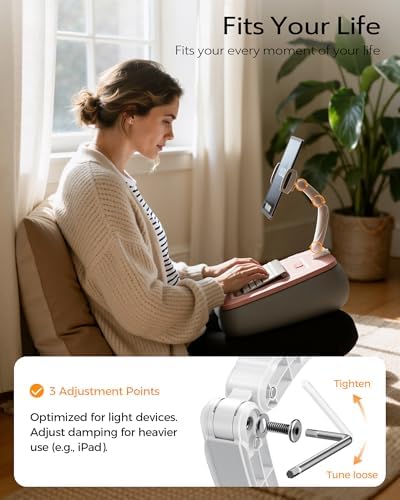 LULULOOK 2-in-1 Lap Desk & Kindle Pillow Stand with Beanbag - Image 3