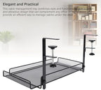 Under Desk Basket Clamp On Desk Shelf Clamp On Storage Rack Under Desk Organizer Under Desk Wire Organizer Under Desk Storage Shelf (Black) - Image 4