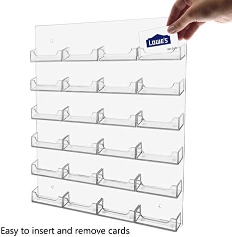 Marketing Holders Wall Business Card Holder with Hanging Hardware 24 Pocket Clear Acrylic Display Holds 3.5" x 2" Horizontal Printed Gift or Appointment Cards for Medical Facilities - Image 2