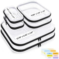 6 Pack Clear Hard Shell Zipper Case with Labels, 2S+2L+2XL by OrgEase