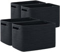 OIAHOMY 4 Pack Storage Baskets for Organizing 24L Cube Storage Bins Black by MasterofSpaceOptimization