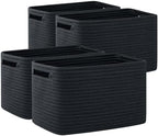 OIAHOMY 4 Pack Storage Baskets for Organizing 24L Cube Storage Bins Black by MasterofSpaceOptimization