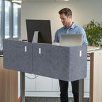 Desk Privacy Panel,2PCS L-Shaped Clamp-On Office Desk Divider,47.2" x 15.7" - Image 6