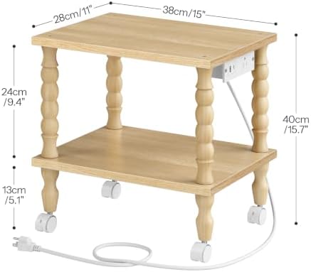 HOOBRO 2-Tier Printer Stand Solid Wood Legs - Image 2