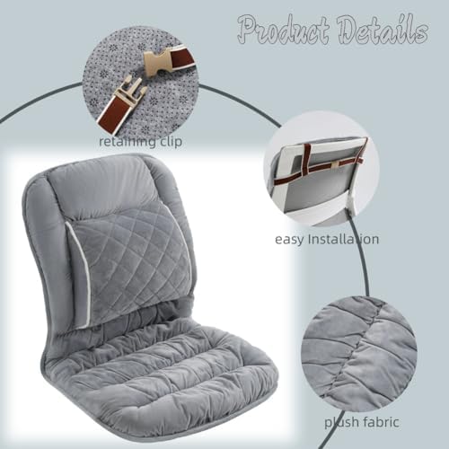 Office Chair Cushion Soft Seat Pad with Backrest Upgraded Lumbar Support Desk Chair Cushions for Dorm, Desk, Rocking Chairs，Patio - Image 3