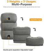 Sunany Inflatable Foot Rest Pillow for Airplane Travel, Adjustable Height for Kids/Adults to Sleep While Traveling,Suitable for Airplane, Office, Home, Trains, Cars and Any Travel（Dark Grey,2 Pack） - Image 3