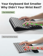 Vaydeer Keyboard Wrist Rest, Keyboard Stand with Wrist Support, Soft Memory Foam Ergonomic Riser for 60%-65% Keyboard Holder Tilt Lift for Carpal Tunnel, Office Gaming Computer Typing Hand Arm Cushion - Image 3