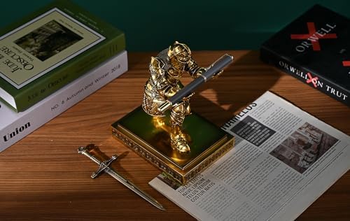 King's Guard Knight Pen Holder with a Letter Opener Desk Organizers Bronze - Image 6