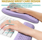 Hokafenle 2 in 1 Ergonomic Mouse Pad Wrist Support & Wrist Rest for Computer Keyboard Set, with Relieve Carpal Tunnel Pain Massage Bulge and Full Memory Gel Design (2In1 Set, Lavender) - Image 4