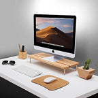 Monitor Stand Wood Riser for iMac Laptop Computer Monitor – A Sturdy Computer Stand to Elevate Your Screen and Reduce Eye Strain and Maintain Body Position(Oak Wood) - Image 2