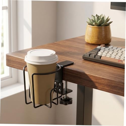 PRETYZOOM Large Desk Cup Holder Clamp Iron Material, Easy Installation Without Drilling with Anti-Spill Design 500ml Capacity Beverage Holder for Desks and Office Use - Image 5