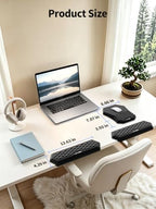 2-in-1 L-Shaped Desk Elbow Pads & & Mouse Pad Set with Wrist Rest, Black - Image 4
