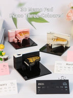 3D Memo Pad, 3D Calendar 2027, Time Piece Calendar, Tear-Off Calendars 2027, 3D Paper Carving Art Memo Pad, Art Carving Sticky Notes for Office Home Gifts Ornaments (Piano - White) - Image 5
