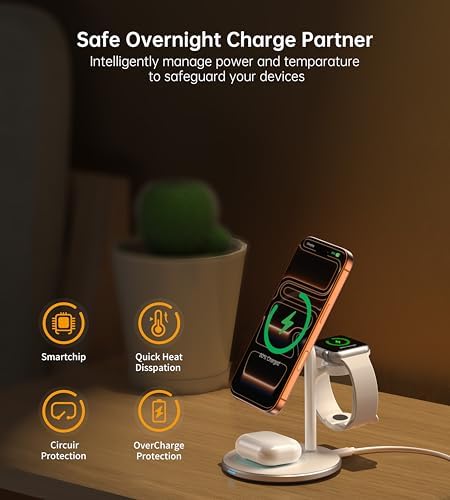 XooFly 3 in 1 Magnetic Wireless Charging Station for Apple Devices,15W - Image 5