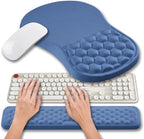Hokafenle 2 in 1 Ergonomic Mouse Pad Wrist Support & Wrist Rest for Computer Keyboard Set, with Relieve Carpal Tunnel Pain Massage Bulge and Full Memory Gel Design (2In1 Set, Midnight Blue) by Hokafenle