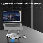 360° Rotating Adjustable Laptop Stand with Cooling Fan, Foldable Dual-Bar Support Height Tilt Angle Cooling Laptop Stand for Desk Pad Laptop Riser Heat Dissipation Stand Fit 10-17.3" Device - Image 6