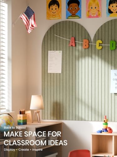 Large Arched Felt Bulletin Board 47.2''×25.5'', Sage - Image 7