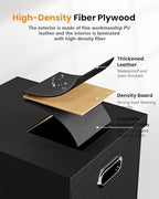 2 Pack File Storage Organizer Box, Portable Filing With Lid, Fit for Letter/Legal Folder Storage, Black (Leather) - Image 4