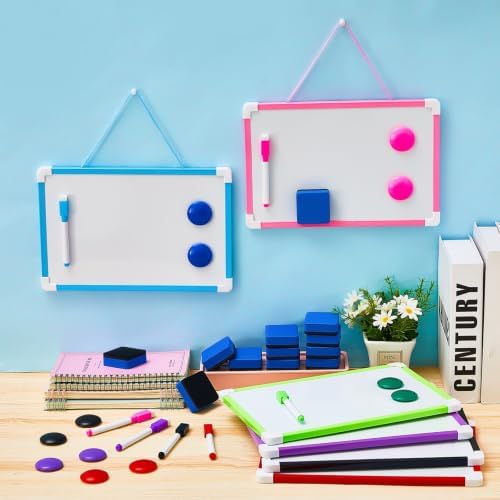 Colarr 12 Set 12'' X 16'' Hanging Magnetic Dry Erase Board Small Double Side White Board for Kid, Education Classroom Bulk, Mini Whiteboard Drawing Writing Lapboards for Student Kid (Multicolor) - Image 6