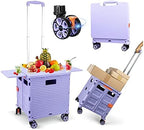 FELICON SELORSS Folding Utility Cart Portable Rolling Crate Handcart-Purple by FELICON