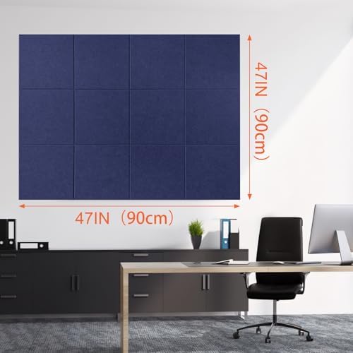 Cork Boards for Walls 48" x 36" Felt Board Alternative, 12 Pack Felt Wall Tiles Bulletin Board, Large Cork Board for Office Pin Board Tack Board Cork Boards - Image 6