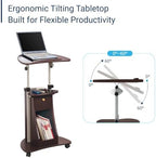 Techni Mobili Sit-to-Stand Rolling Adjustable Storage Medical Laptop Computer Cart, Chocolate, B005 - Image 5