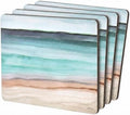 Pimpernel Coastal Shore Placemats, Set of 4 – (15.7" x 11.7") Cork-Backed Board with Lacquer Finish, Heat & Stain Resistant Surface Protectors for Dining Room, Kitchen & Beach-Inspired Décor by Pimpernel