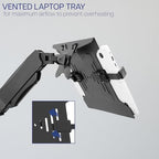 VIVO Height Adjustable Pneumatic Extended Arm Laptop Wall Mount, Full Motion Articulating Notebook Tray, Fits 10 to 15.6 inch Screen, Black, MOUNT-V001GL - Image 5