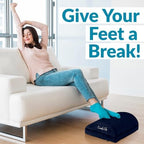ComfiLife Foot Rest for Under Desk at Work – Adjustable Desk FootRest for Office Chair, Gaming Accessories – Ergonomic Teardrop Design for Back, Hip & Leg Pain Relief – 100% Memory Foam (Navy) - Image 7