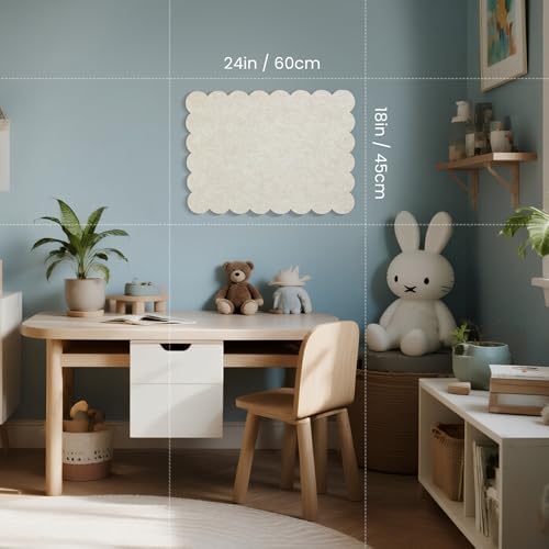 Scalloped Bulletin Board 24x18 inches, Decorative Felt Pin Board for Wall - Image 4