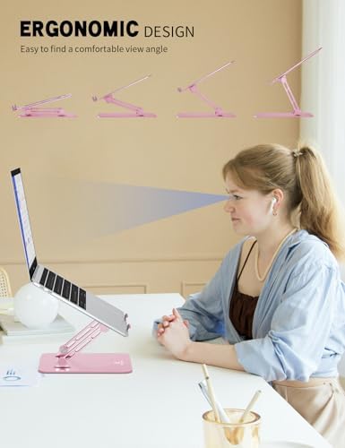 Z-Shaped Laptop Stand for Desk Fits 10"-16" Notebook, Puce Pink - Image 2