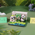 3D Memo Pad, 3D Calendar 2027, Time Piece Calendar, Tear-Off Calendars 2027, 3D Paper Carving Art Memo Pad, Art Carving Sticky Notes for Office Home Gifts Ornaments (Panda) - Image 3