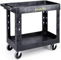 ELAFROS 2-Tier Utility Rolling Cart, 34 x 17 in, 5" Swivel Wheels, 550lb by ELAFROS