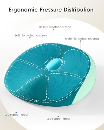 FLORICH Seat Cushion, Memory Foam Cushion for Office Chair, Ergonomic Office Seat Chair Cushion for Relieving Sciatica, Soft & Breathable Car Seat Cushion - Green - Image 5