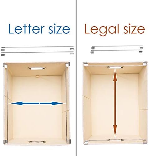PRANDOM File Organizer Box - Set of 4 Collapsible Decorative Linen Filing Storage Hanging File Folders with Lids Office Cabinet Letter/Legal Size Light Grey (17x14x11.2 inch) - Image 6
