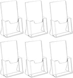 HIIMIEI Brochure Holder 4 x 6 inches, Acrylic Flyer Holder with 6 Pack by HIIMIEI