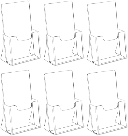 HIIMIEI Brochure Holder 4 x 6 inches, Acrylic Flyer Holder with 6 Pack by HIIMIEI