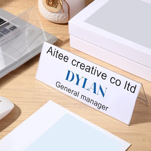 30 Pieces Acrylic Name Plate for Desk, 8.54'' x 3'' Name Tent for Meeting - Image 6