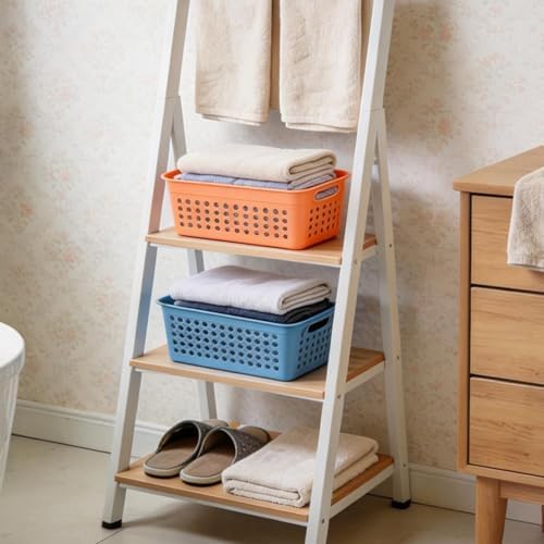 uxcell 2Pack Pantry Plastic Storage Baskets, 15.55x7.87x7.6 Stackable Organizer Container with Handle Organization Bins for Shelves Bathrooms Bedrooms Closet Desktop Cabinets, White - Image 7