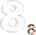 13.8" Extra Large Acrylic Number Charcuterie Board Box, Reusable Fillable Number Cake Candy Dish Display Serving Tray for Birthday Anniversary Party Decoration (8) by RUFHVTY